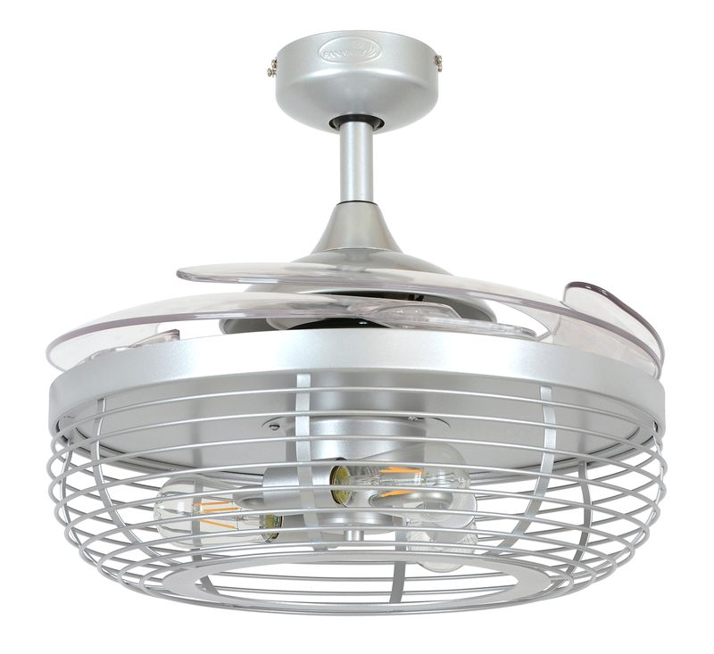 Carbondale 48 Inch 3 Light Silver Ceiling Fan with Retractable Blades