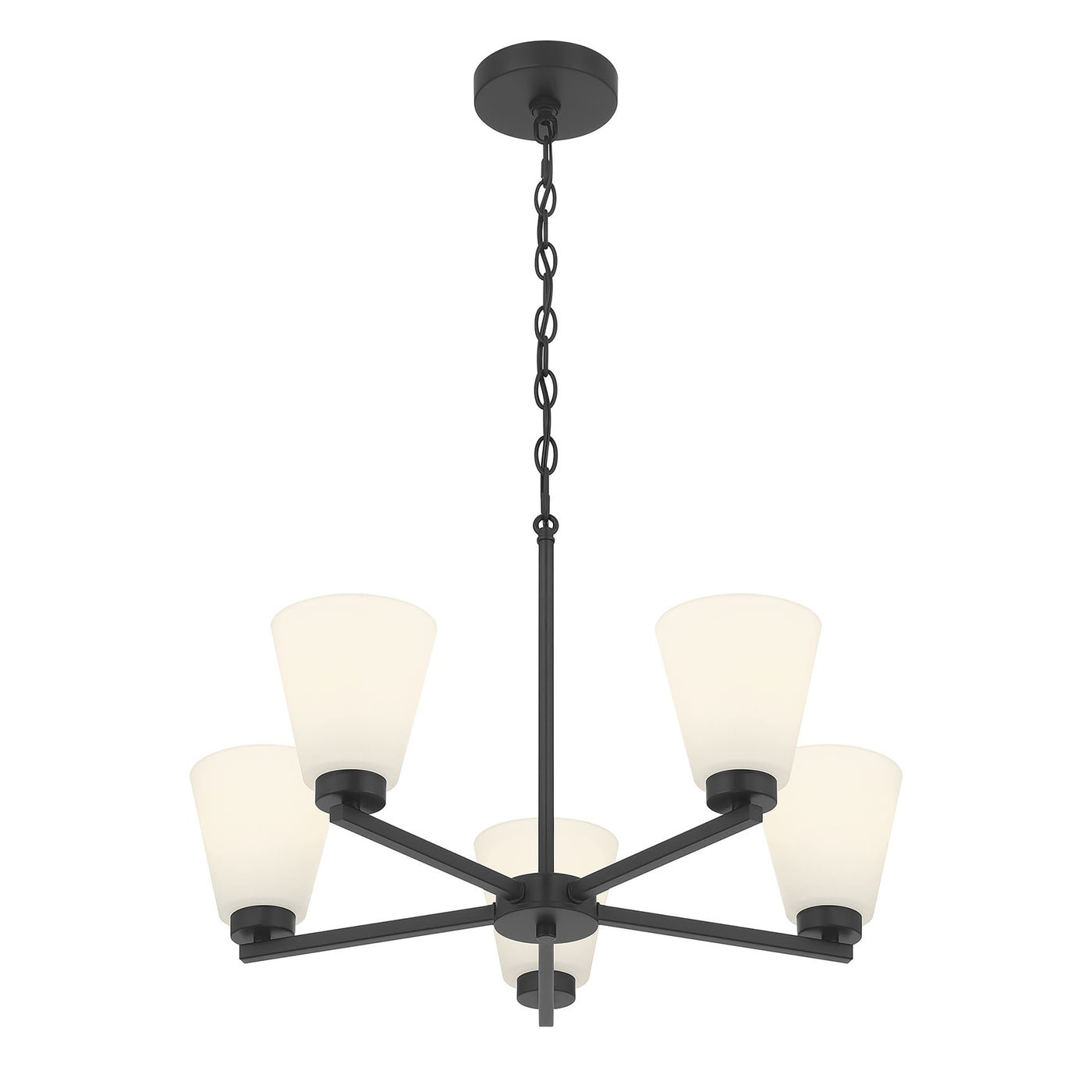 14.75'' Strayhan Matte Black 5 Light Chandelier