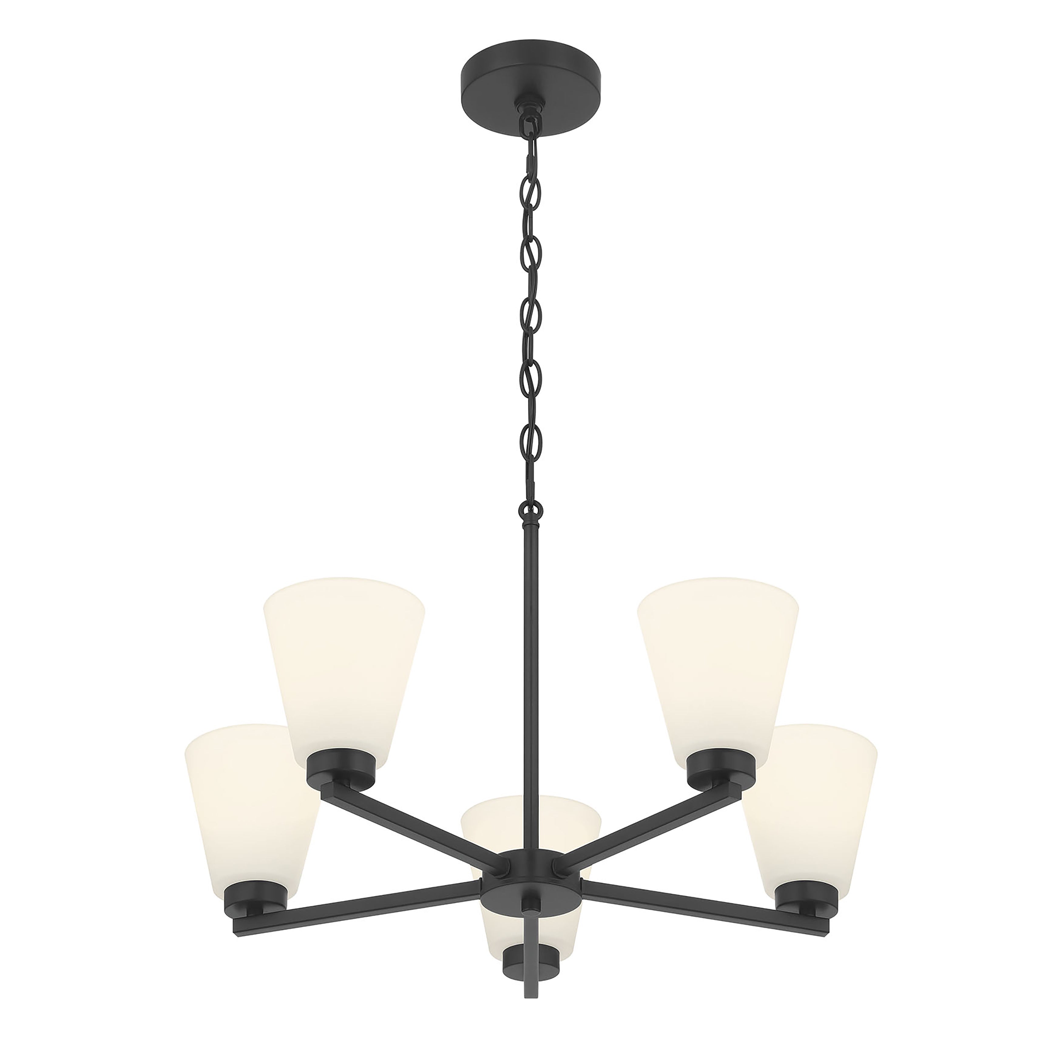 14.75'' Strayhan Matte Black 5 Light Chandelier