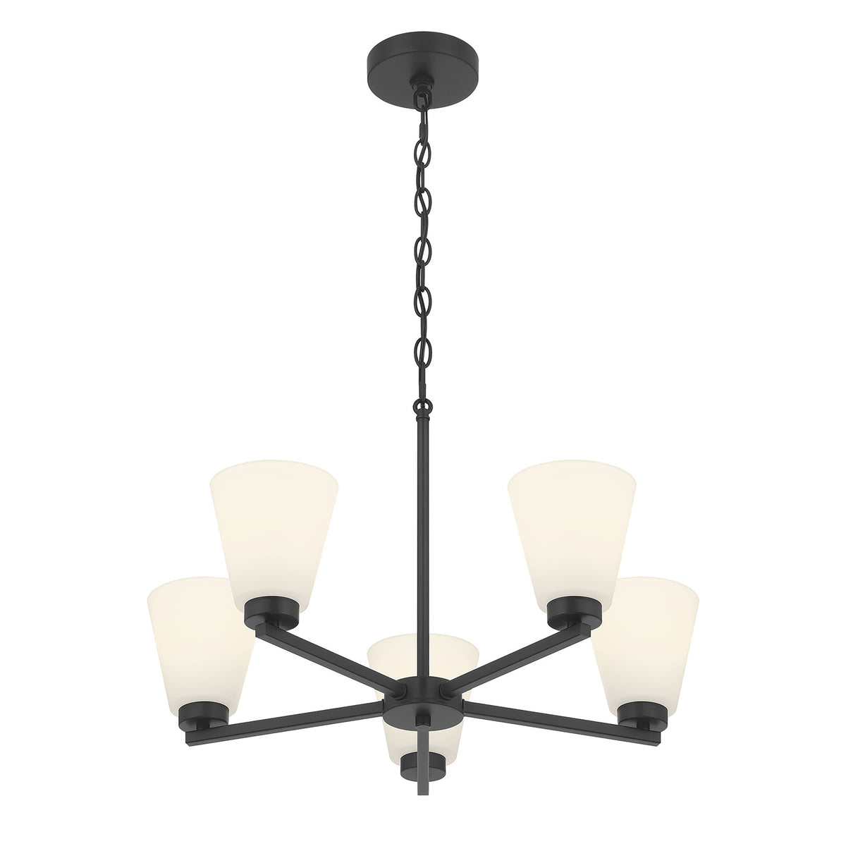 14.75'' Strayhan Matte Black 5 Light Chandelier