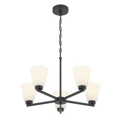 14.75'' Strayhan Matte Black 5 Light Chandelier