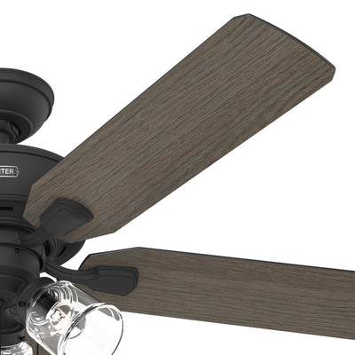 52 inch Rosner Matte Black Ceiling Fan with LED Light Kit and Pull Chain