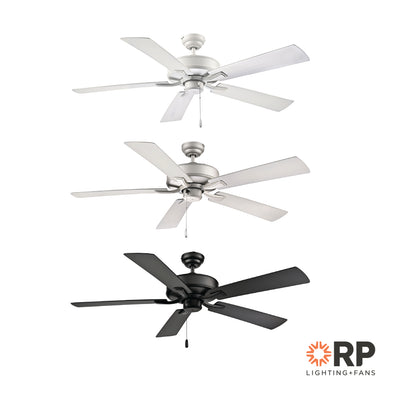 52 Inch Velbreeze AC Brushed Pewter Outdoor Ceiling Fan 5-Blade