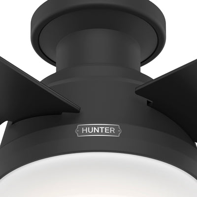 52 inch Dempsey Matte Black Low Profile Ceiling Fan with LED Light Kit and Handheld Remote