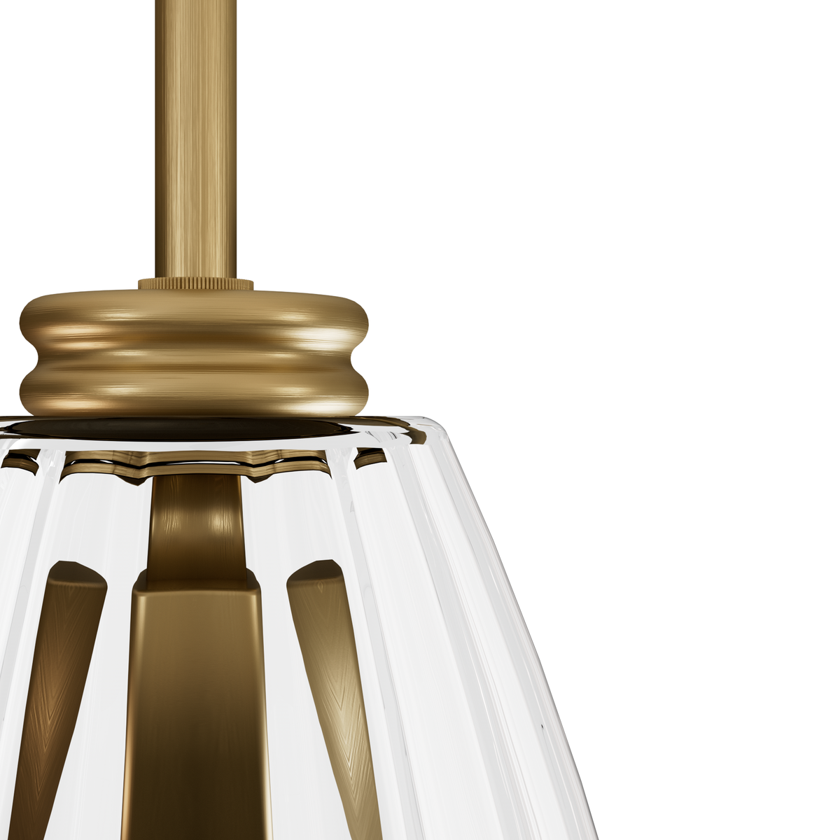 Rossmoor 7-inch 1-light Luxe Gold Pendant with Clear Fluted Glass