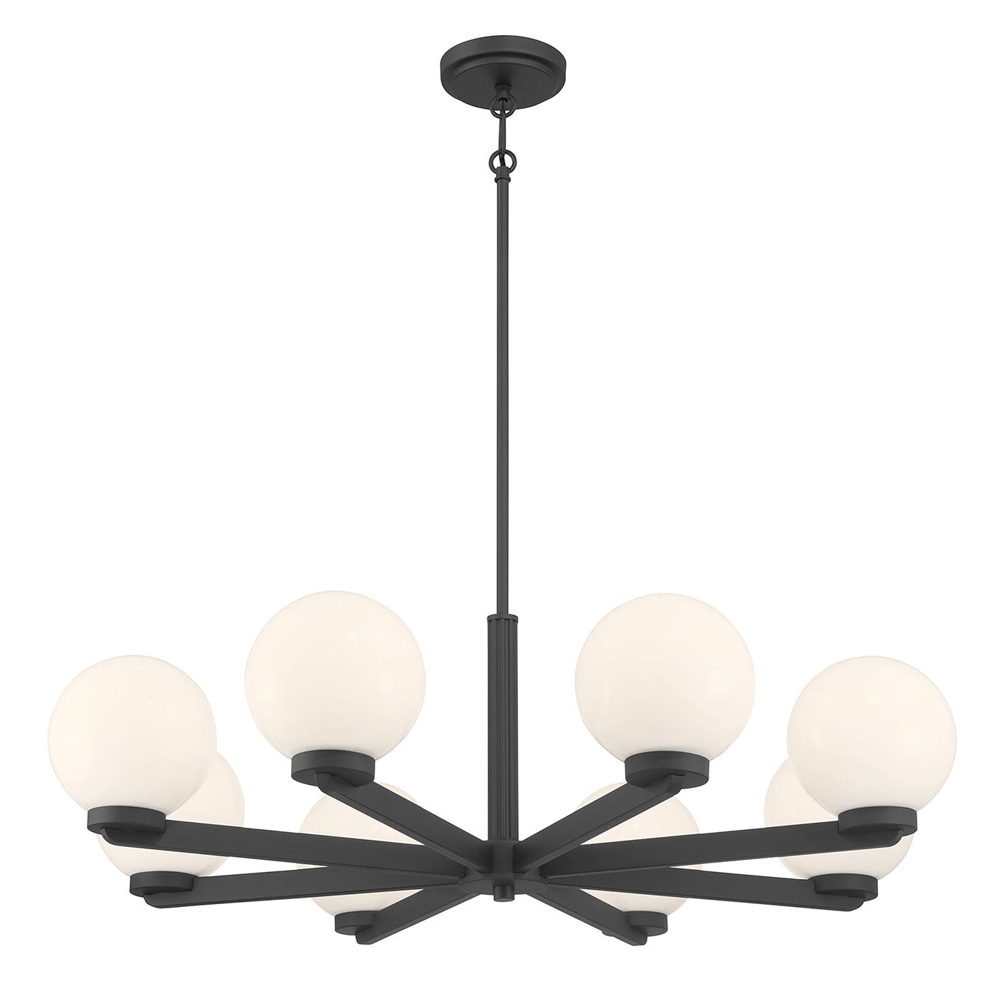 10.5'' Ardeva Matte Black 8 Light Chandelier