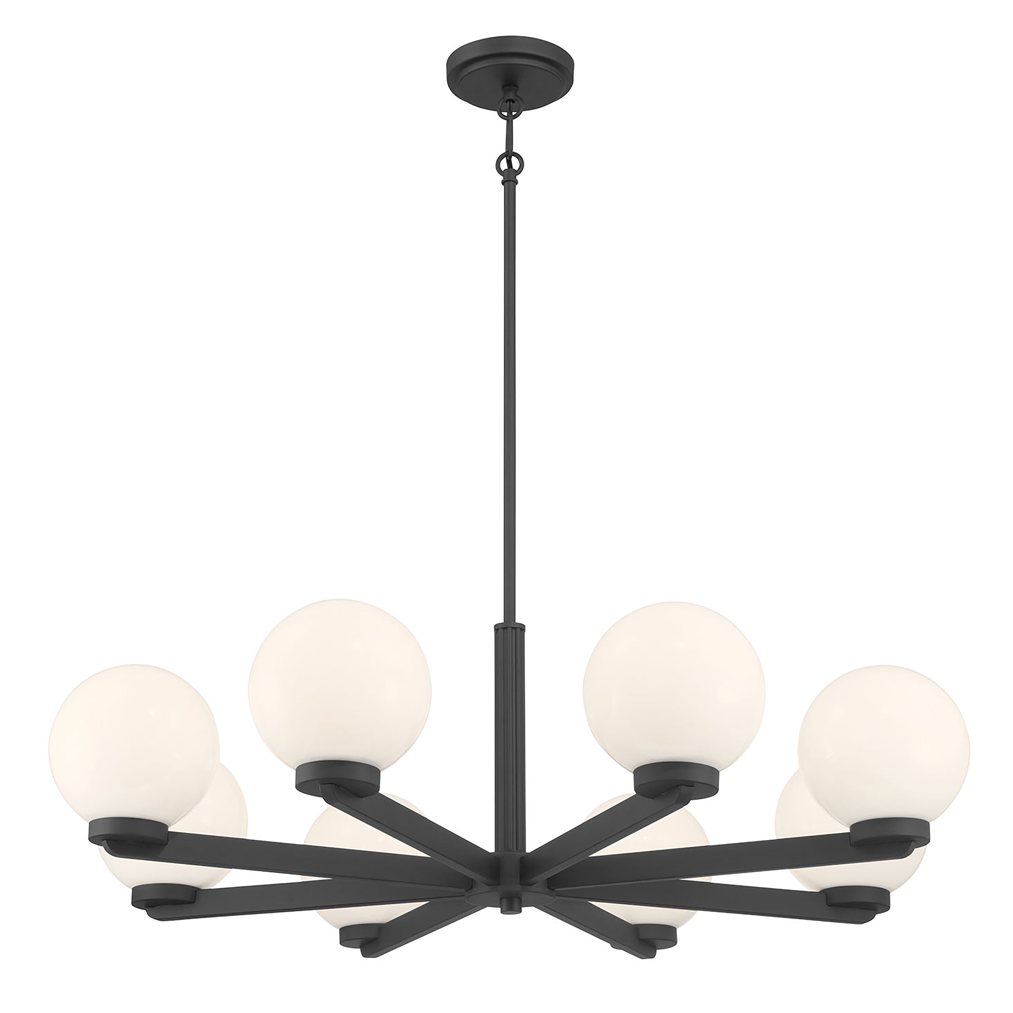 10.5'' Ardeva Matte Black 8 Light Chandelier
