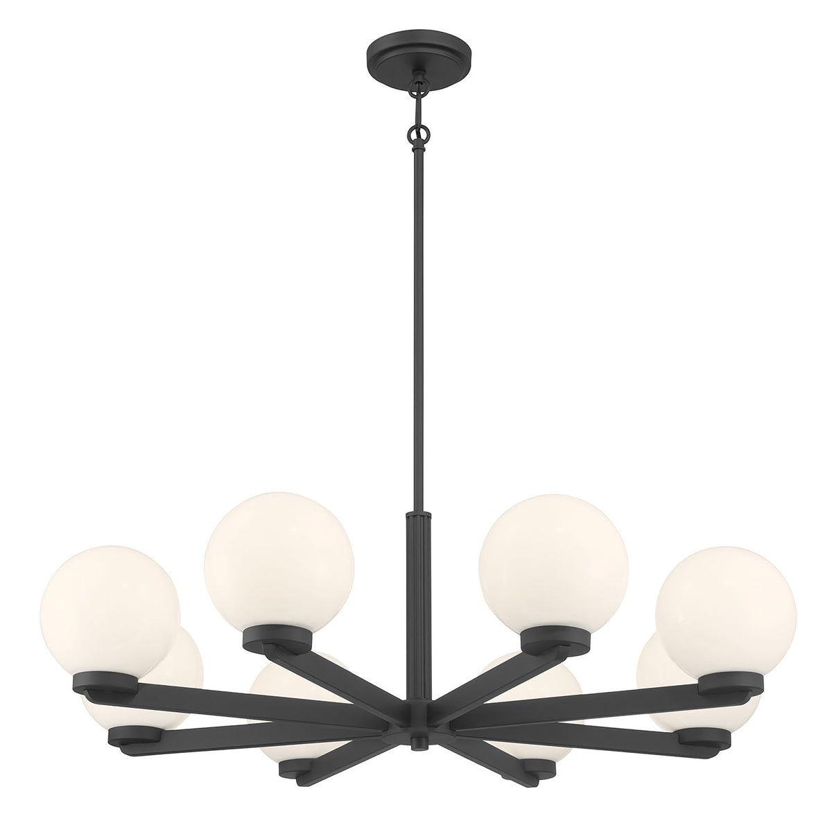 10.5'' Ardeva Matte Black 8 Light Chandelier