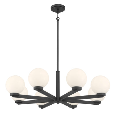 10.5'' Ardeva Matte Black 8 Light Chandelier
