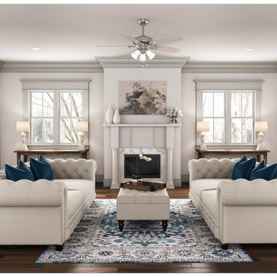 52 inch Builder Brushed Nickel Ceiling Fan with LED Light Kit