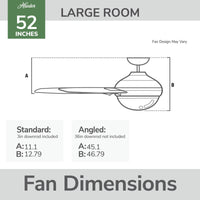 52 inch Aeronaut Wi-Fi ENERGY STAR® Luxe Gold Damp Rated Ceiling Fan with LED Light Kit and Handheld Remote