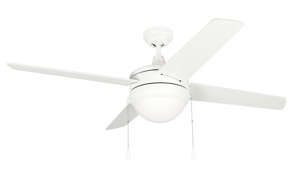 52 Inch Europa IV AC White Indoor Ceiling Fan 4-Blade Reversible