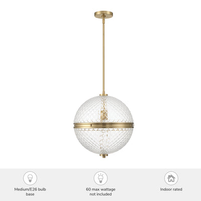 Bay Hollow 16-inch 1-light Alturas Gold Globe Pendant with Clear Glass