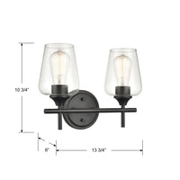 13.75'' Ashford Matte Black 2 Light Bath Vanity