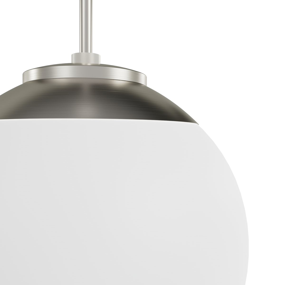 Hepburn 12-inch 1-light Brushed Nickel Globe Pendant with Cased White Glass