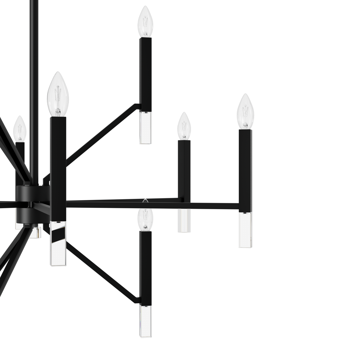 Sunjai 40-inch 12-light Matte Black Chandelier