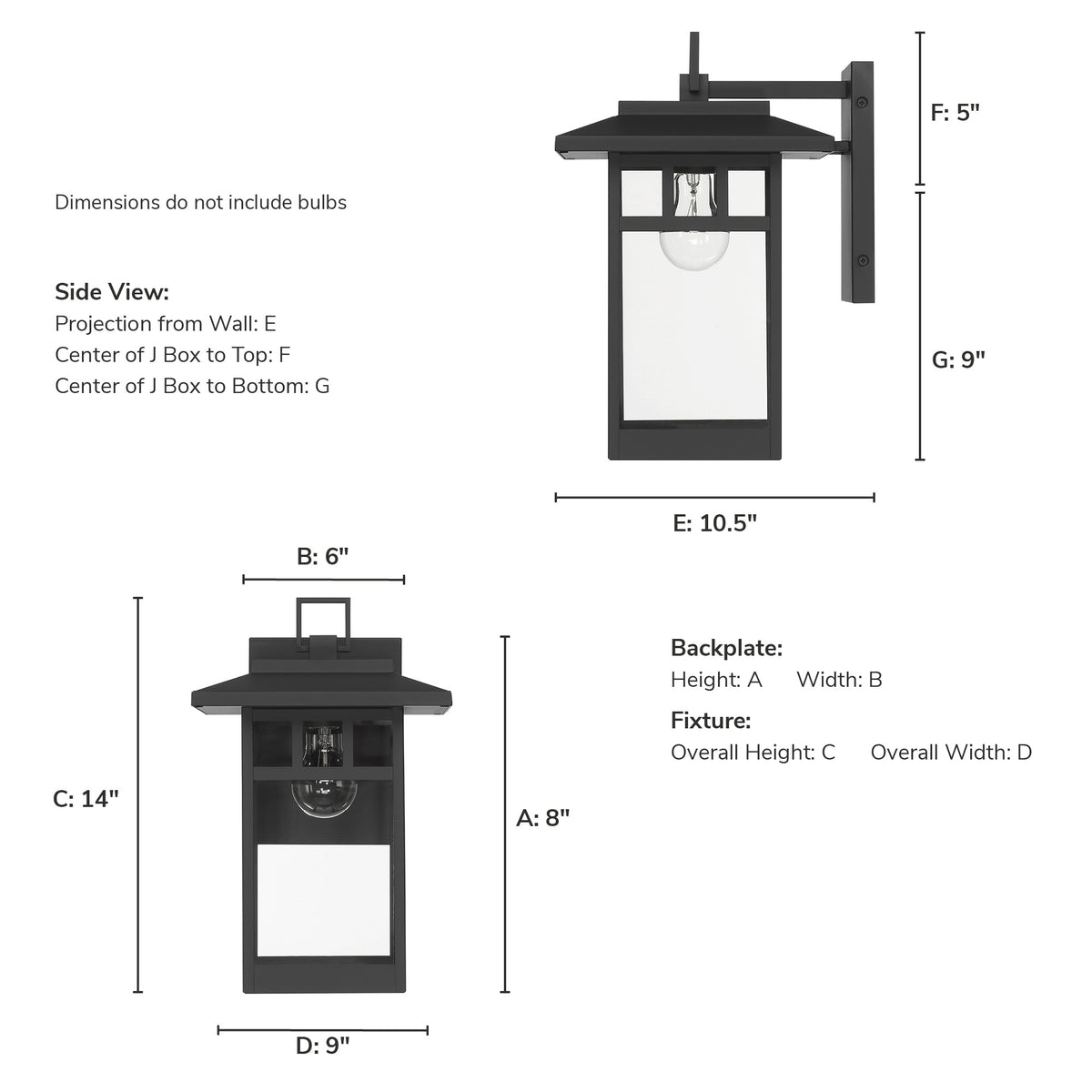 Yancy House 14-inch 1-light Matte Black Outdoor Wall Light with Clear Glass