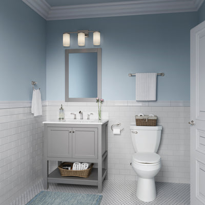 22-inch Verlana Brushed Nickel 3-Light Etched White Glass Bathroom Vanity Light