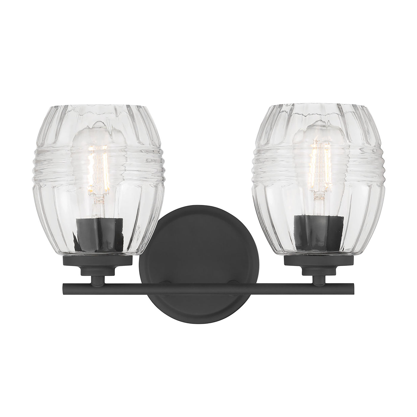 14'' Miravelle Matte Black 2 Light Bath Vanity