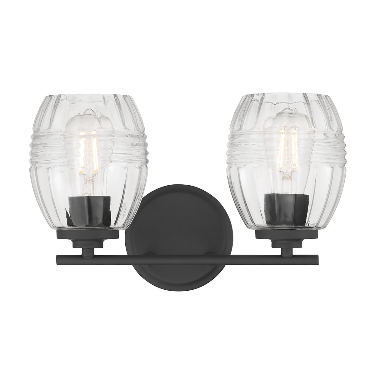 14'' Miravelle Matte Black 2 Light Bath Vanity