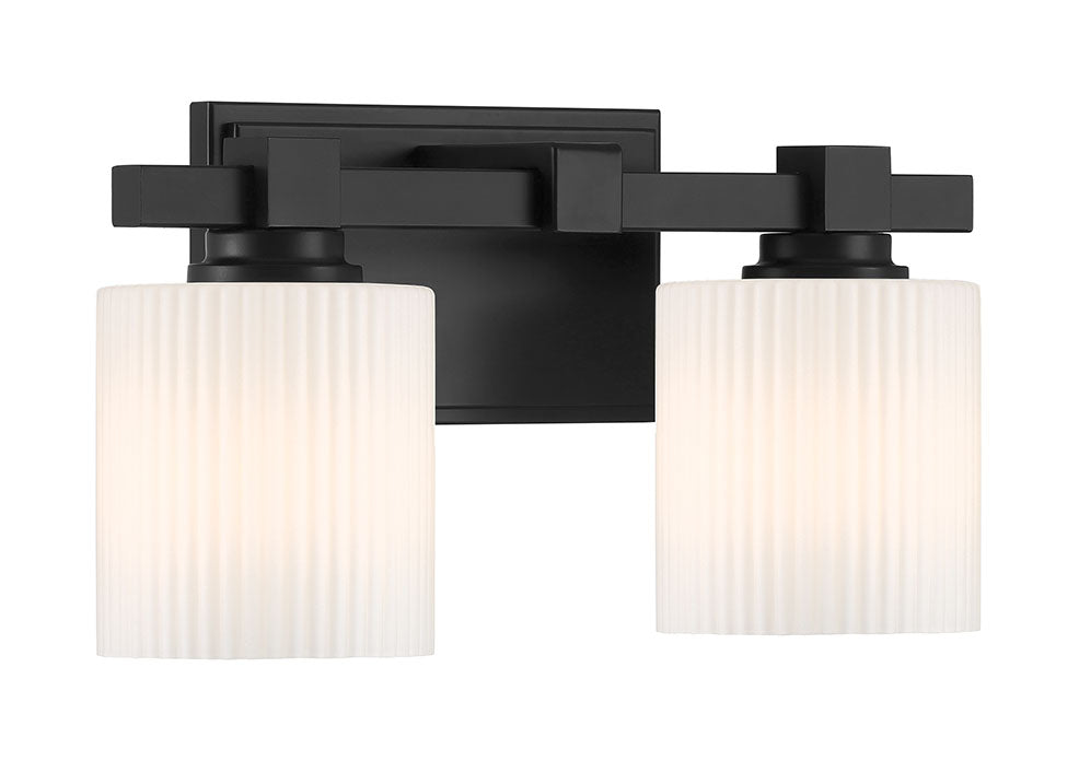 14'' Abelson Matte Black 2 Light Bath Vanity