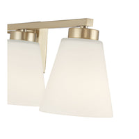 31-inch Strayhan Modern Gold 4-Light White Frosted Glass Bathroom Vanity Light