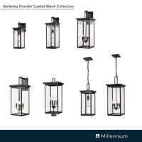 16-inch Barkeley Powder Coated Black 1-Light Outdoor Wall Sconce with Clear Glass