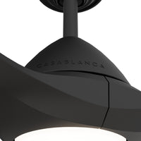 Casablanca 56 inch Surea ENERGY STAR® Matte Black Damp Rated Ceiling Fan with LED Light Kit and Wall Control and Handheld Remote