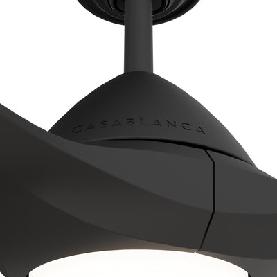 Casablanca 56 inch Surea ENERGY STAR® Matte Black Damp Rated Ceiling Fan with LED Light Kit and Wall Control and Handheld Remote