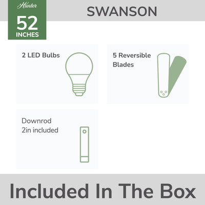 52 inch Swanson New Bronze Ceiling Fan with LED Light Kit and Pull Chain