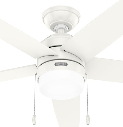 52 inch Bardot Fresh White Ceiling Fan with LED Light Kit and Pull Chain