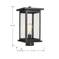 15.5'' Bowton Powder Coated Black 1 Light Post Lantern