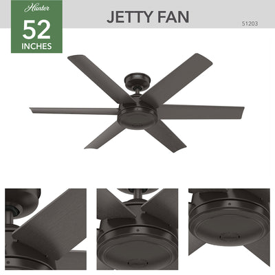 52 inch Jetty Noble Bronze WeatherMax Indoor / Outdoor Ceiling Fan and Wall Control
