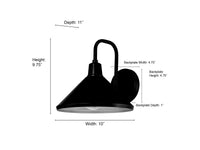 9.75-inch Vectra Powder Coated Black 1-Light Outdoor Wall Sconce