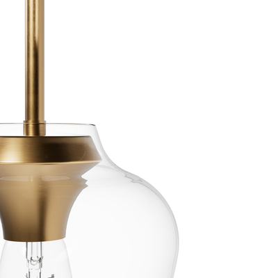 Vidria 7.25-inch 1-light Alturas Gold Pendant with Clear Glass
