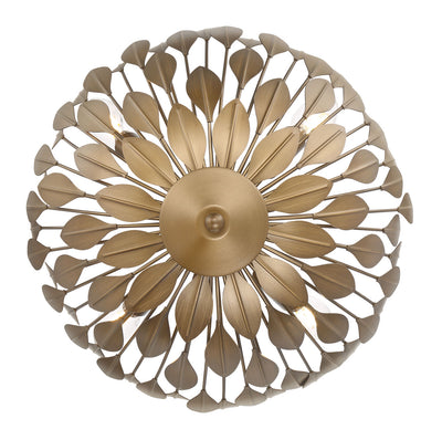 12.75'' Merylmint Painted Aged Brass 4 Light Semi-Flush Mount