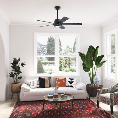 52 inch Erling ENERGY STAR® Matte Black Ceiling Fan with LED Light Kit and Handheld Remote