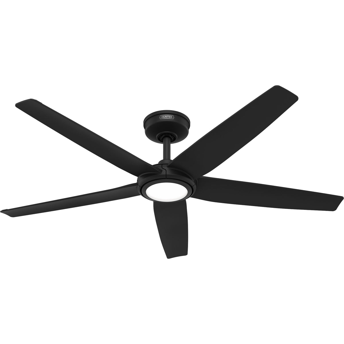 52 inch Zentech Wi-Fi ENERGY STAR® Matte Black Damp Rated Ceiling Fan with LED Light Kit and Handheld Remote