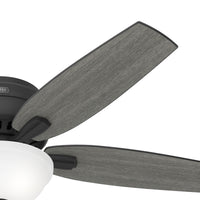 52 inch Newsome Matte Black Low Profile Ceiling Fan with LED Light Kit and Pull Chain