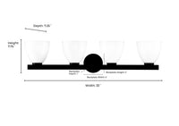 33'' Apria Modern Gold 4 Light Bath Vanity