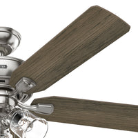 52 inch Rosner Brushed Nickel Ceiling Fan with LED Light Kit and Pull Chain