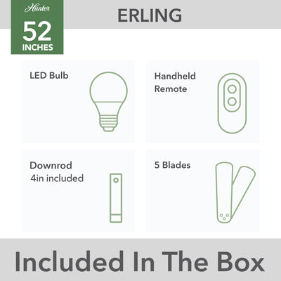52 inch Erling ENERGY STAR® Luxe Gold Ceiling Fan with LED Light Kit and Handheld Remote