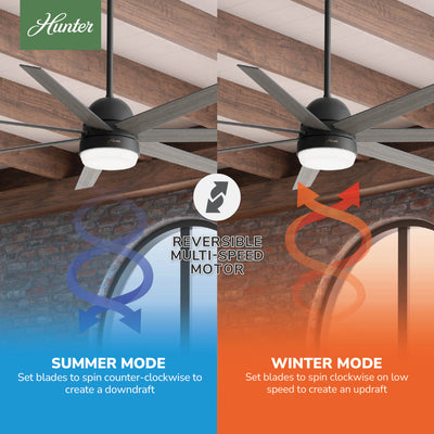 70 inch Phenomenon Wi-Fi ENERGY STAR® Matte Black Ceiling Fan with LED Light Kit and Wall Control