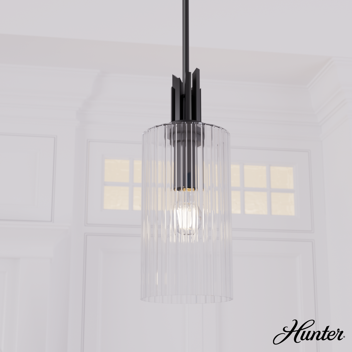 Kerrison 40.5-inch 12-light Natural Black Iron Chandelier with Seeded Glass