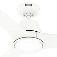 52 inch Aeronaut Wi-Fi ENERGY STAR® Matte White Damp Rated Ceiling Fan with LED Light Kit and Handheld Remote