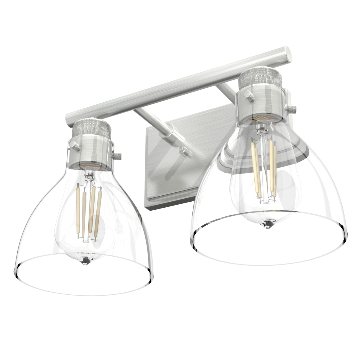 Van Nuys 14.75-inch 2-light Brushed Nickel Vanity Light with Clear Glass