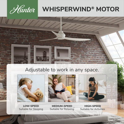 60 inch Mazzini ENERGY STAR® Matte White Damp Rated Ceiling Fan and Handheld Remote