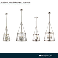 30'' Adabella Polished Nickel 5 Light Pendant