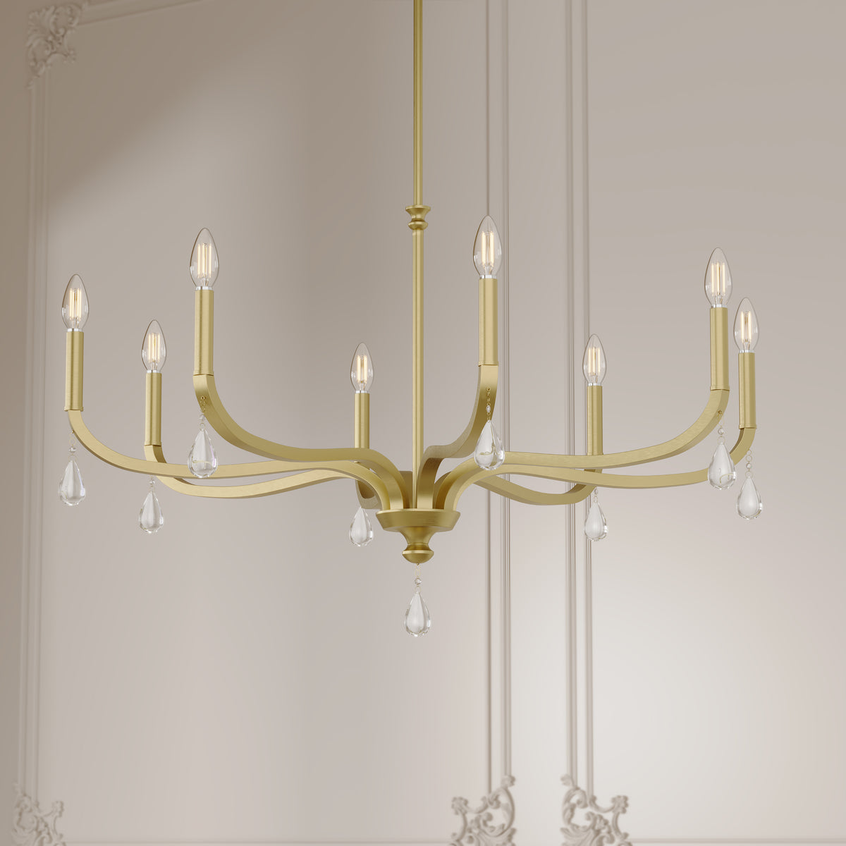 21.75'' Viremont Vintage Brass 8 Light Chandelier