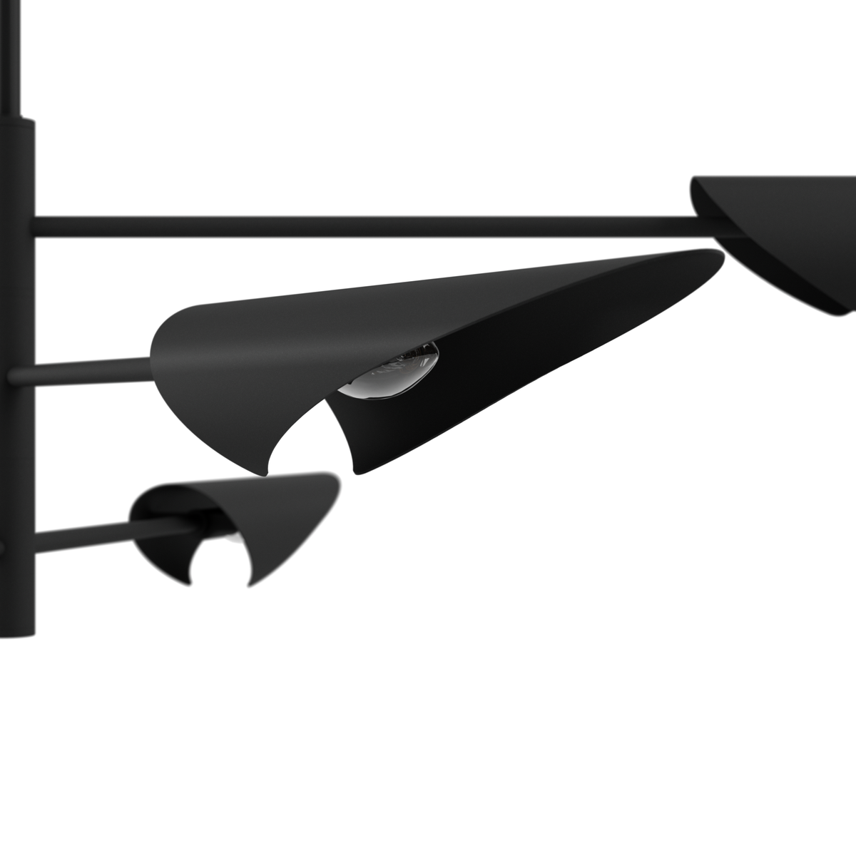 Merian 60-inch 6-light Matte Black Chandelier with Matte Black Metal Shade